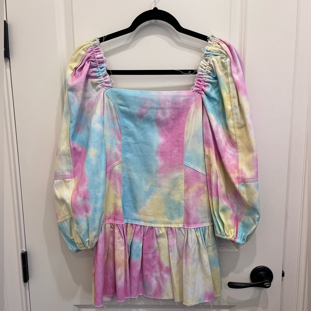 Multi color denim dress